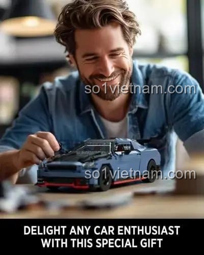 Mô hình Nifeliz NF10285 Siêu xe Nissan GT-R R35 trưng bày trên kệ
