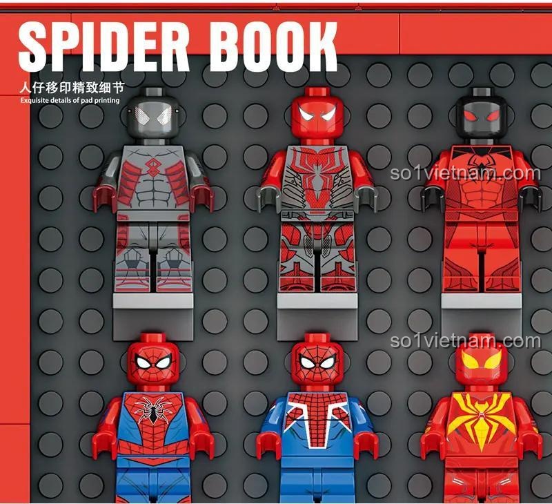 Sách Trưng Bày Minifigure Người Nhện 2461, Chi Tiết In Ấn Tinh Xảo, Trưng Bày 55 Minifigure, cho học sinh 12 tuổi, tiết kiệm