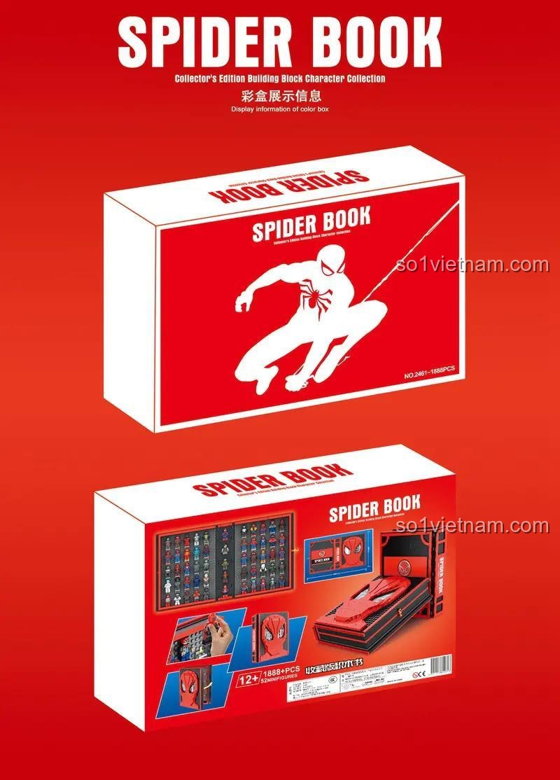 đồ chơi xây dựng Sách Xếp Hình Người Nhện, Thiết Kế Độc Đáo Dạng Sách, Trưng Bày 55 Minifigure, cho học sinh 12 tuổi, giá tốt