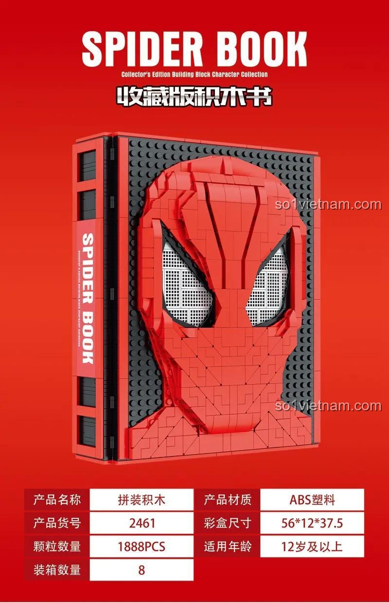 đồ chơi mô hình Sách Trưng Bày Minifigure Người Nhện, Thiết Kế Độc Đáo Dạng Sách, Chi Tiết In Ấn Tinh Xảo, cho con trai 12 tuổi, tiết kiệm