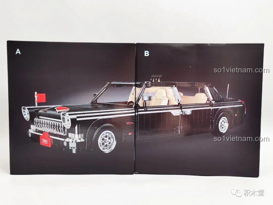 Hai hộp nhỏ A và B bên trong hộp lớn của bộ lắp ghép Zhimeng Tree T5043 Xe Lễ Tân Hồng Kỳ.