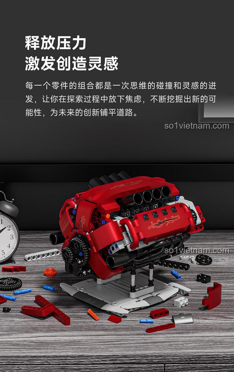 Mô hình động cơ V8 ONEBOT OBFDJ18AIQI - Cấu tạo