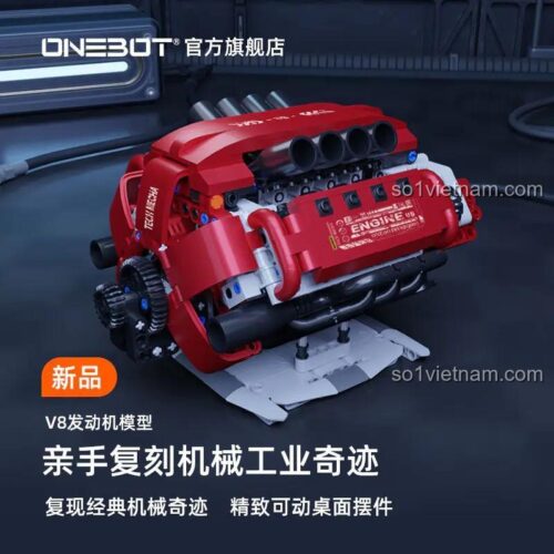 Mô hình động cơ V8 ONEBOT OBFDJ18AIQI - Chi tiết cơ khí