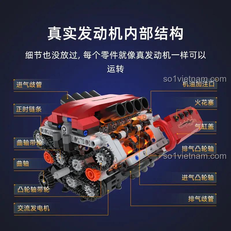 Mô hình động cơ V8 ONEBOT OBFDJ18AIQI - Nội thất