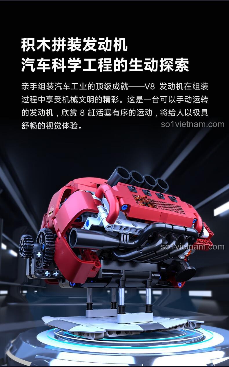 Mô hình động cơ V8 ONEBOT OBFDJ18AIQI - Trang trí bàn làm việc