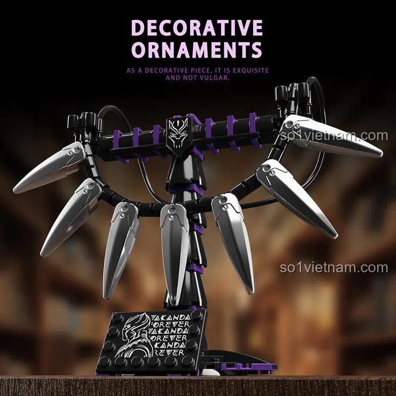 đồ chơi xây dựng Biểu tượng Black Panther giá rẻ, Đồ trang trí Black Panther PANBO 7705 cho con trai 12 tuổi, Black Panther Necklace PANBO chất lượng tốt