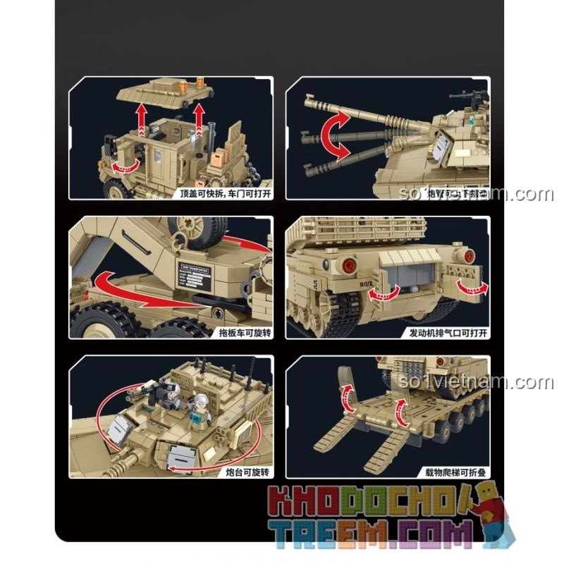 Chi tiết lắp ráp Panlos 628015 M1070 Armored Vehicle - Hướng dẫn lắp ráp xe tăng quân sự, đồ chơi mô hình phức tạp