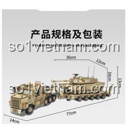 Kích thước mô hình Panlos 628015 M1070 Armored Vehicle - Xe tăng quân sự dài 77cm, rộng 14cm, cao 16cm