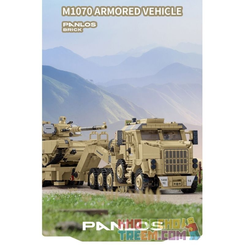 Panlos 628015 M1070 Armored Vehicle - Mô hình xe tăng quân sự lắp ghép chi tiết, đồ chơi xây dựng cho người lớn, phù hợp 18 tuổi trở lên, màu nâu xám, 3482 mảnh