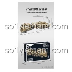 Kích thước hộp và mô hình xe tải chở xe tăng M1070 Panlos 628015