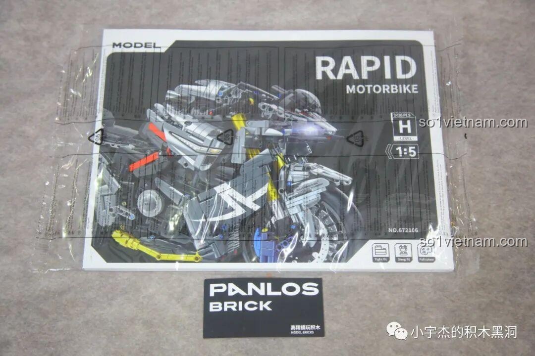 Sách hướng dẫn lắp ráp của Panlos 672106 Mô tô Tốc Độ Rapid được đóng gói riêng biệt.