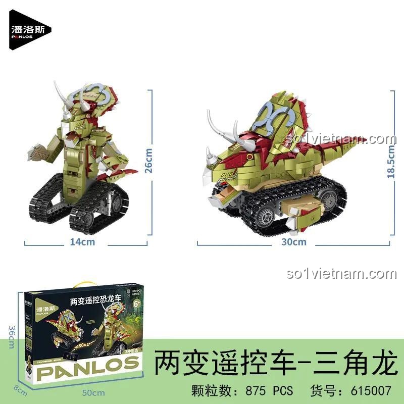 Đồ chơi xếp hình 5007, Robot Triceratops biến hình 615007 cho bé trai 6 tuổi, đáng tiền.