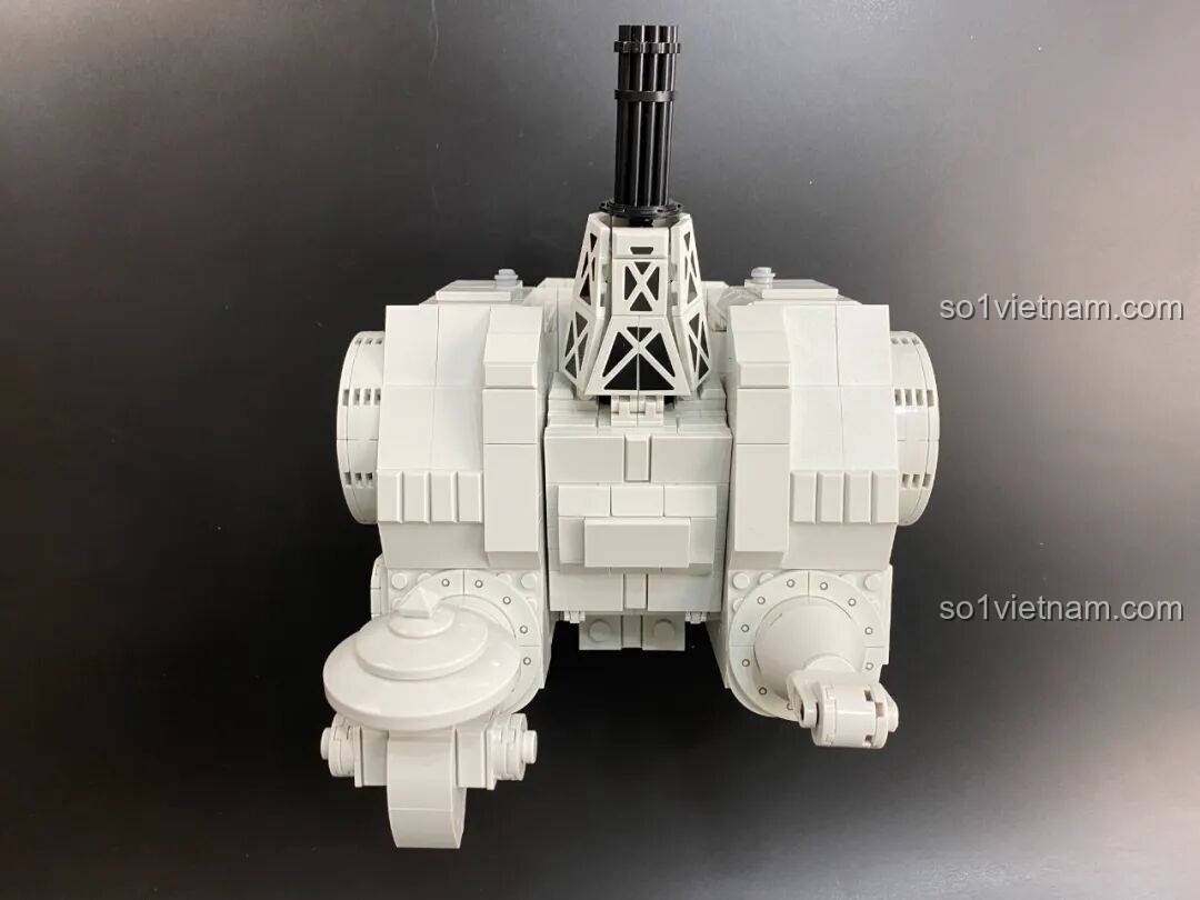 Hộp sản phẩm và mô hình Pháo Phòng Không Tầm Gần 1130 PanlosBrick 628012 phiên bản tĩnh đã hoàn thành, cùng sách hướng dẫn.