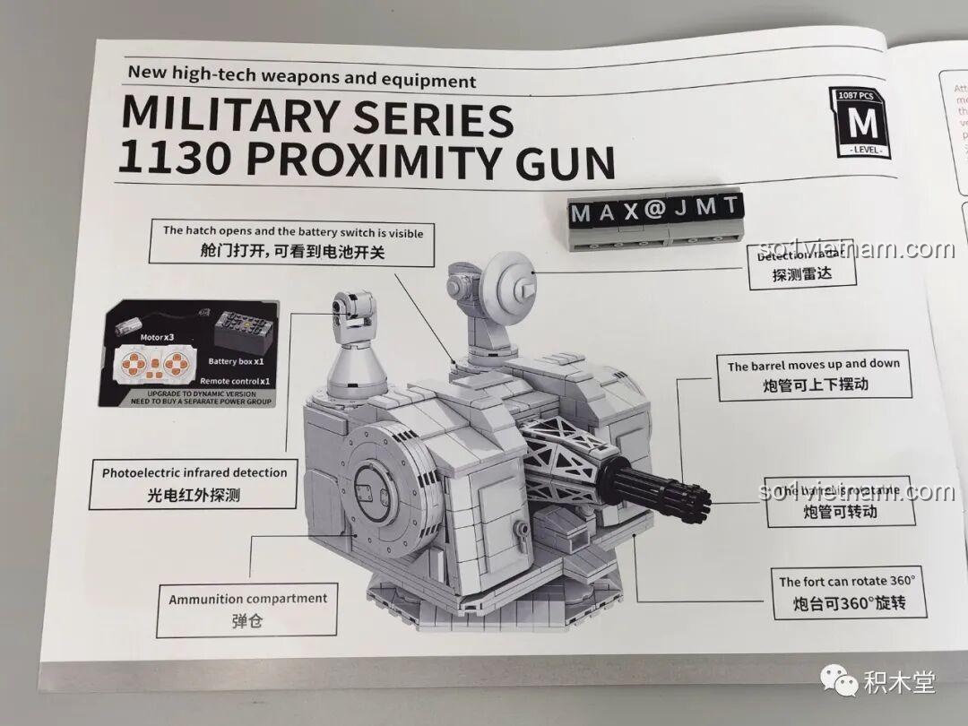 So sánh tỉ lệ giữa Pháo Phòng Không Tầm Gần 1130 PanlosBrick 628012 và minifigure, đồ chơi lắp ghép quân sự cho bé trai 6 tuổi