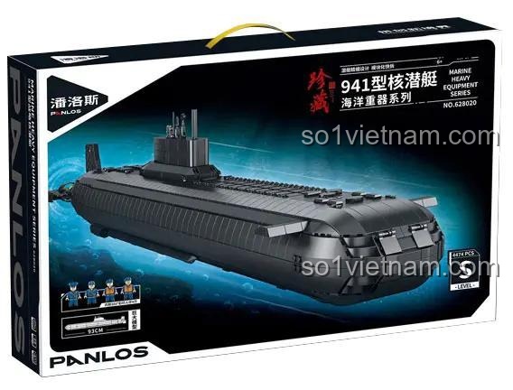 Hộp đựng bộ đồ chơi tàu ngầm hạt nhân Typhoon PanlosBrick 628020, 4474 mảnh ghép, kích thước hộp 68x45x14.5cm, giá tốt