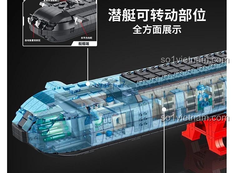 Mô hình tàu ngầm hạt nhân Typhoon PanlosBrick 628020 mô phỏng vũ khí, đồ chơi lắp ghép quân sự