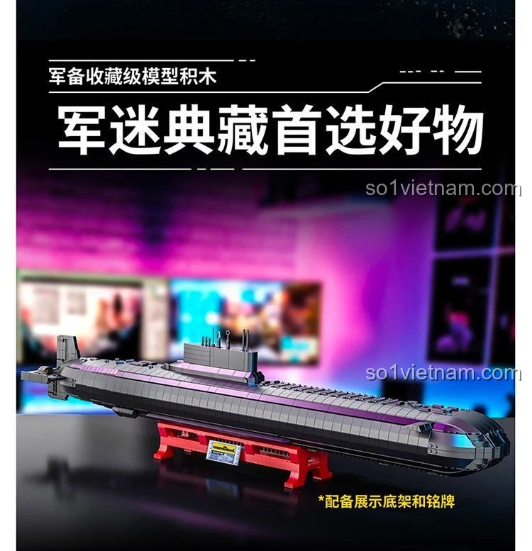 Thiết kế ống phun tàu ngầm hạt nhân Typhoon PanlosBrick 628020, mô hình lắp ghép quân sự