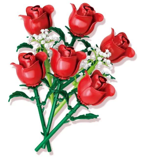 bộ lắp ghép Bó Hoa Hồng Tinh Tú PanlosBrick 655066 sắc đỏ vĩnh cửu cho con gái 6 tuổi giá tốt