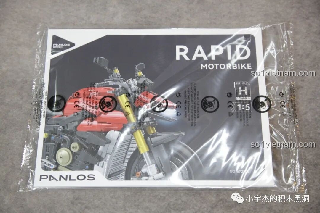 Sách hướng dẫn lắp ráp PanlosBrick 672105 Mô hình Ducati V4 được bọc riêng cẩn thận