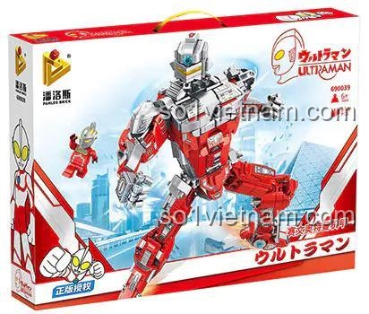 Hộp bộ xếp hình Siêu nhân Điện quang Seven PanlosBrick 690039, đồ chơi lắp ráp Người máy Ultraman Seven cho con trai 6 tuổi