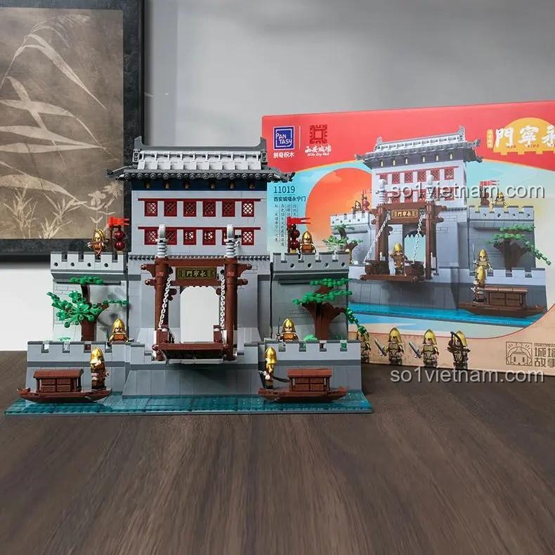 Hộp sản phẩm bộ lắp ghép Pantasy 11019 Cổng Vĩnh Ninh Thành Tây An, đồ chơi xây dựng Kiến trúc cổ Trung Quốc chất lượng cao, phù hợp bé trai 12 tuổi.