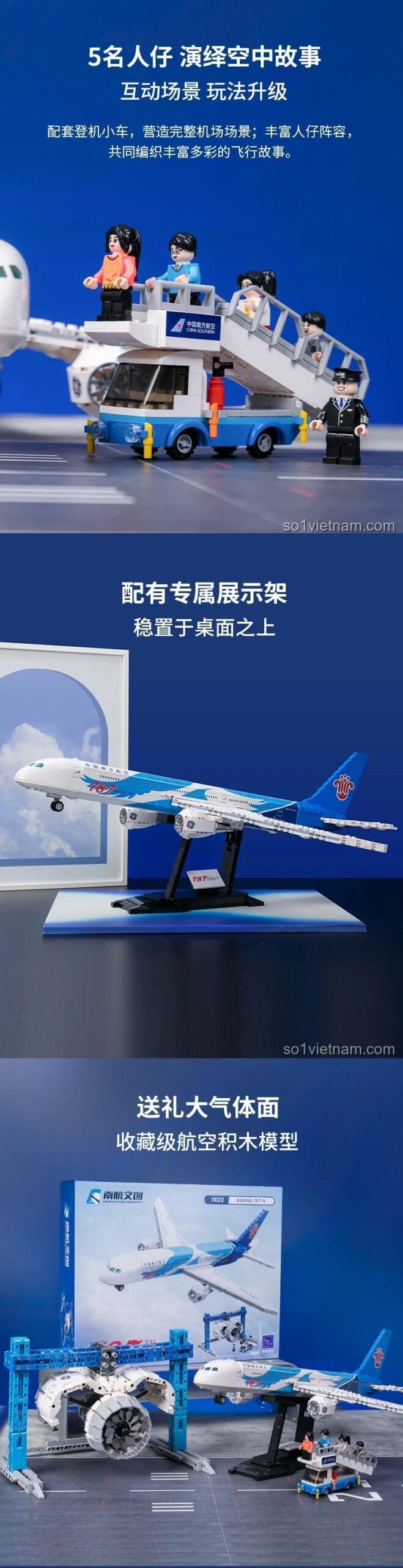 Khoang lái có thể mở của mô hình Boeing 787-9 Pantasy 11022, đồ chơi mô hình cho bé trai 6 tuổi, khám phá Kiệt Tác Hàng Không