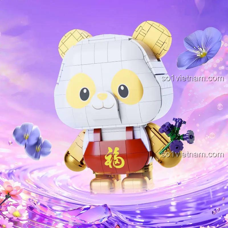 Đồ chơi mô hình Panda Phúc Bảo Pantasy 11029, thiết kế mở độc đáo, chi tiết mạ vàng sang trọng, phù hợp bé 8 tuổi