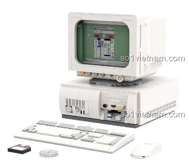 Bộ đồ chơi Pantasy 85005 Máy tính cổ điển thập niên 90 bao gồm máy tính, bàn phím, chuột