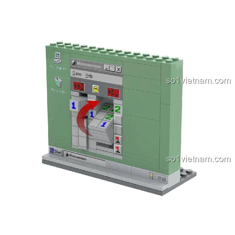 Màn hình bộ đồ chơi Pantasy 85005 Máy tính cổ điển thập niên 90 hiển thị game Minesweeper