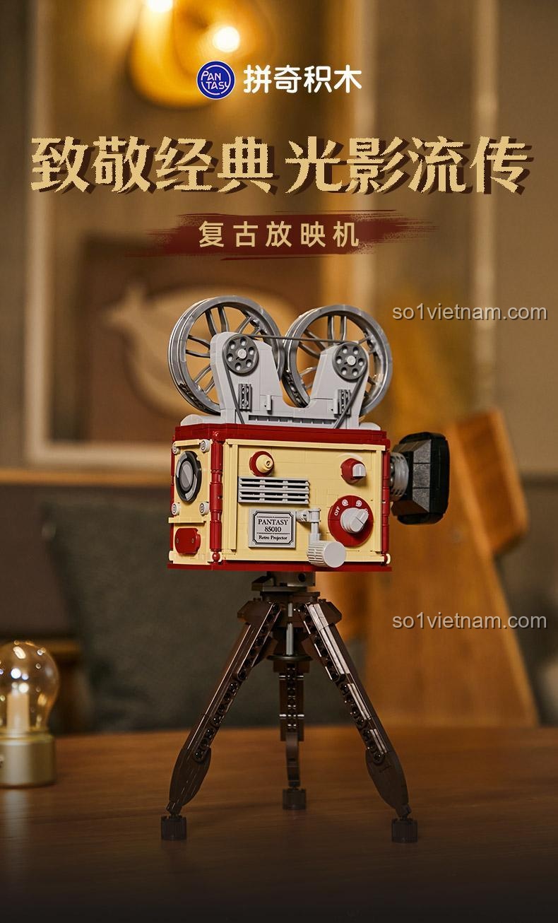 Mô hình Máy Chiếu Phim Cổ Điển Pantasy 85010, ký ức điện ảnh, đồ chơi mô hình cho người sưu tầm, giá hời