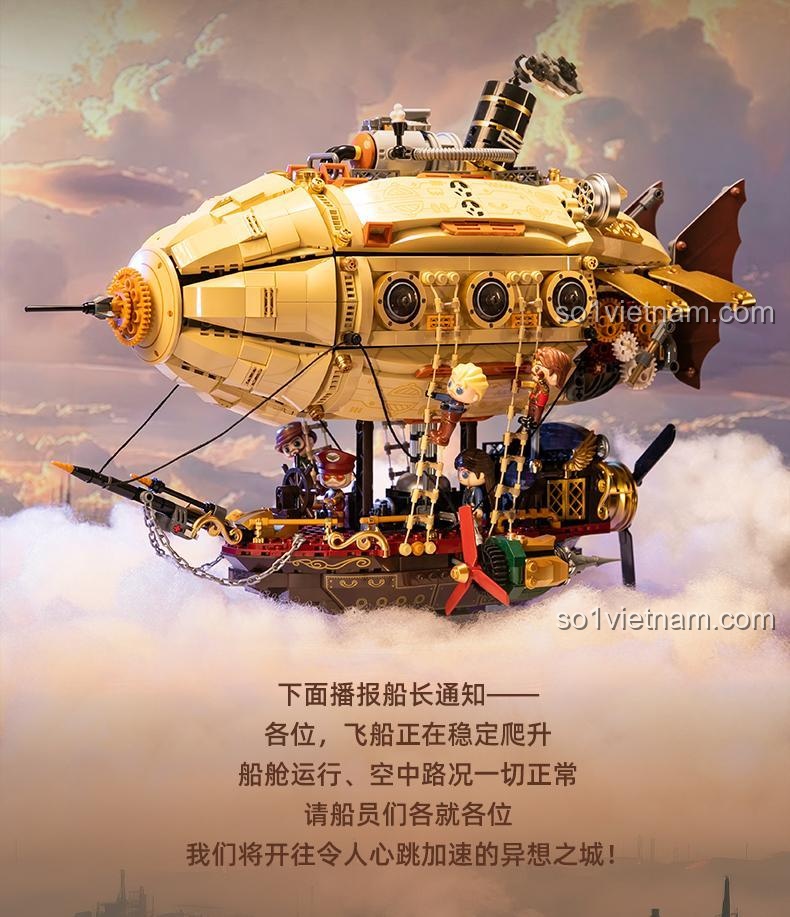 Mô hình tàu bay viễn tưởng 85021 với thiết kế kết hợp giữa cổ điển và tương lai.