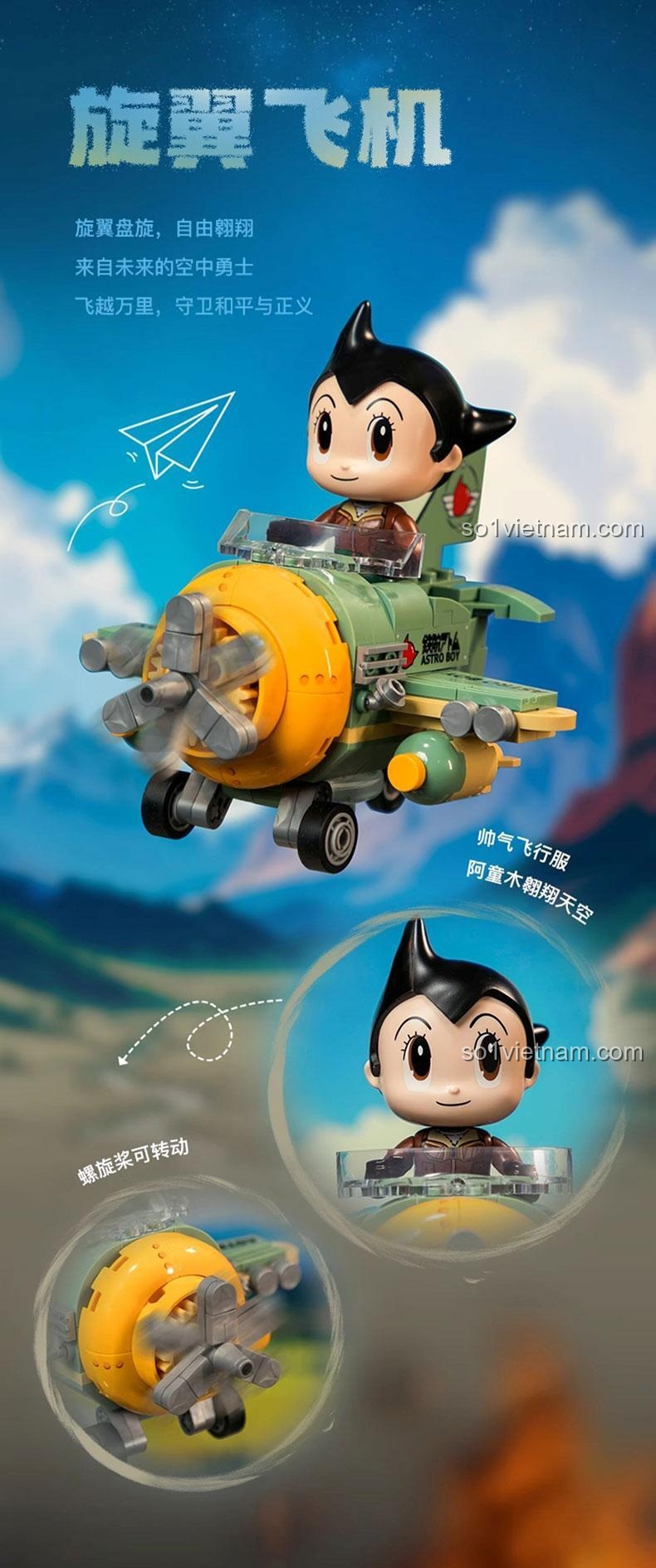Pantasy 86209 Astro Boy máy bay trực thăng đồ chơi phát triển trí tuệ cho bé trai