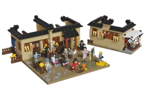 Toàn cảnh bộ lắp ghép Sân Sau Khách Điếm Đồng Phúc Pantasy 86221, một món đồ chơi mô hình Võ Lâm Ngoại Truyện giá rẻ cho bé trai và bé gái trên 6 tuổi.