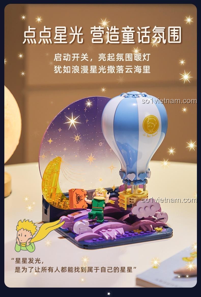 Tính năng đèn LED của đồ chơi mô hình Pantasy 86308, tạo ra không khí cổ tích ấm áp.