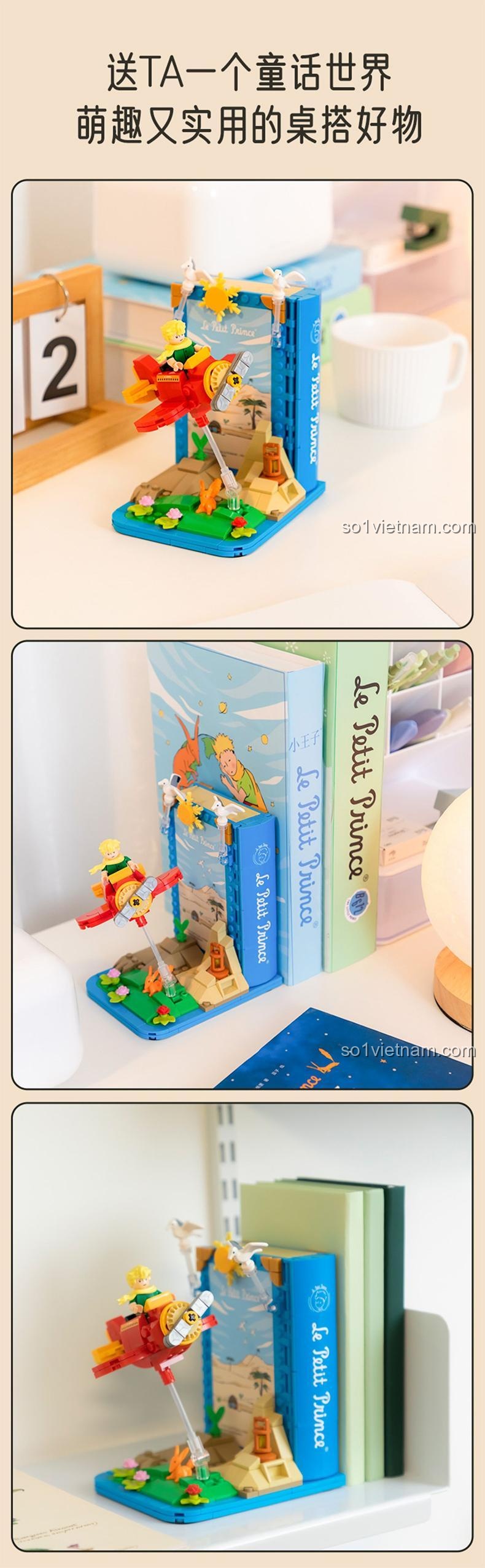 Giá đỡ sách máy bay Hoàng tử bé Pantasy 86310, đồ chơi mô hình đa năng, vật trang trí bàn làm việc, món quà ý nghĩa, giá tốt.