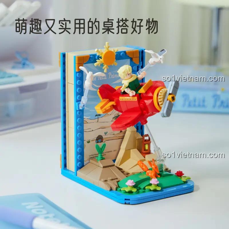 Đồ chơi mô hình Pantasy 86310 Hoàng tử bé, giá đỡ sách máy bay trang trí bàn làm việc, vật trang trí dễ thương và tiện dụng, cho bé 8 tuổi.