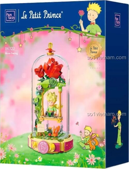 Hộp sản phẩm Pantasy 86322 mô hình Hoàng tử bé vòng đu quay hoa hồng, đồ chơi lắp ghép, 234 mảnh, quà tặng cho bé gái