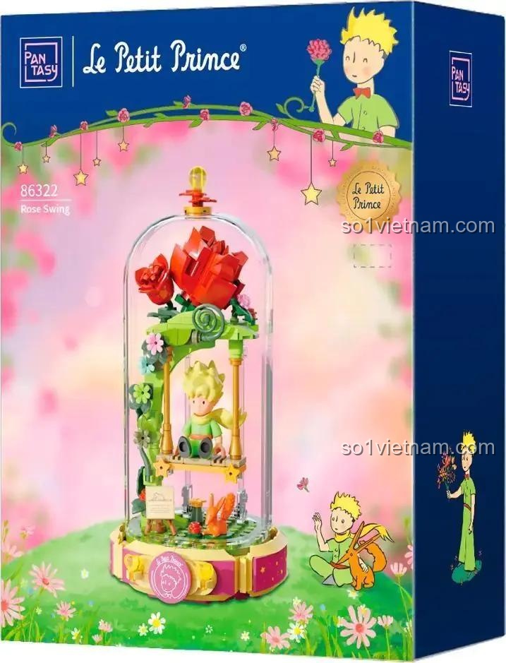Hộp sản phẩm Pantasy 86322 mô hình Hoàng tử bé vòng đu quay hoa hồng, đồ chơi lắp ghép, 234 mảnh, quà tặng cho bé gái