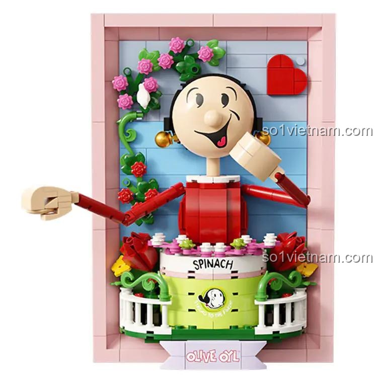 Ảnh chụp cận cảnh chi tiết bộ lắp ghép tranh 3D Bạn gái Thủy thủ Popeye, mã 86404 của hãng Pantasy.