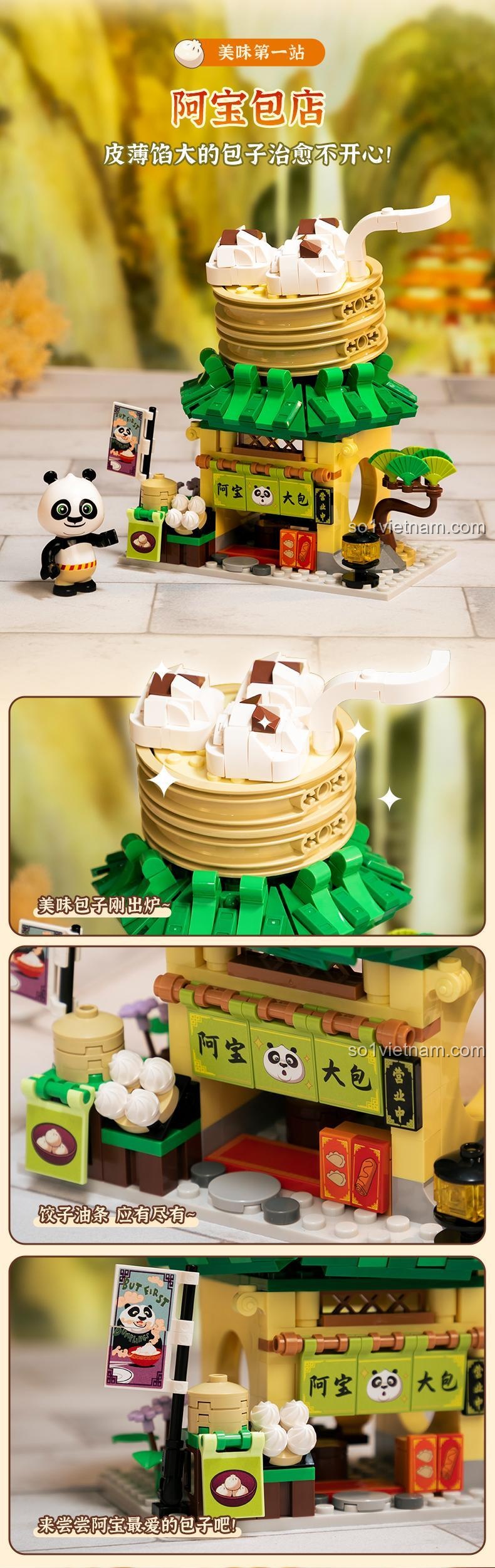 Bộ lắp ghép Pantasy 86505-08 Kung Fu Panda Po's Bao Shop