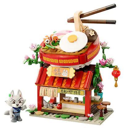 Bộ lắp ghép Pantasy Kung Fu Panda Mini Street Scene Little Zhen Noodle House, mô hình nhà hàng mì, 300 chi tiết, độ tuổi 14, cho bé trai, giá tốt
