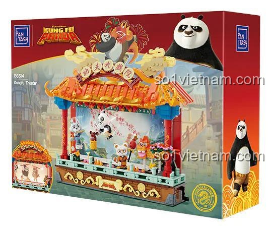 Hộp bộ đồ chơi Pantasy 86514 Hí viện Kungfu Panda, thể hiện mô hình nhà hát Gấu trúc Kungfu, quà tặng sáng tạo cho trẻ 8 tuổi.