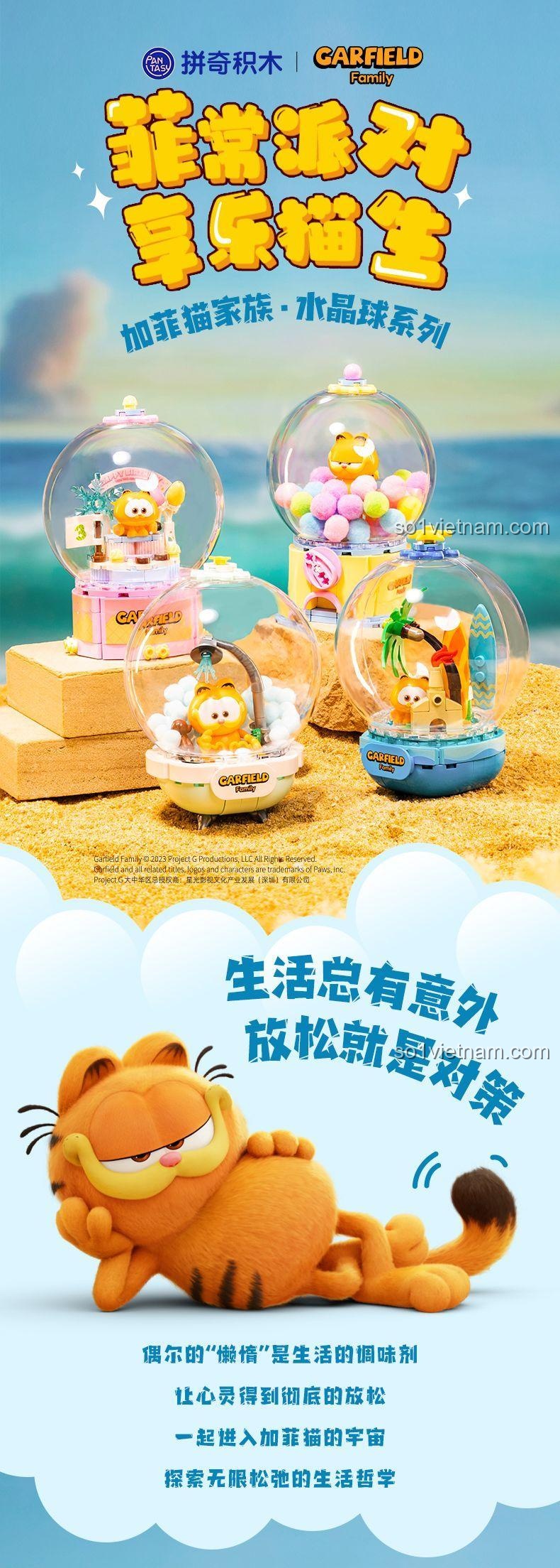 Chi tiết bộ lắp ghép Pantasy 86802 Gia đình Garfield - Quả cầu pha lê