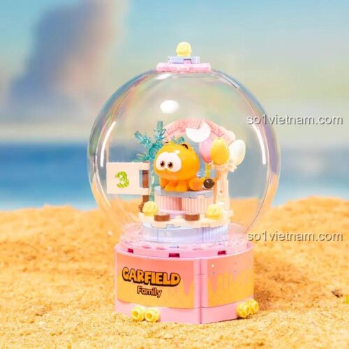 Bộ lắp ghép Pantasy 86803 Gia đình Garfield - Quả cầu pha lê Bánh sinh nhật, mô hình Garfield dễ thương, đồ chơi sáng tạo cho bé 6 tuổi, quà tặng sinh nhật ý nghĩa, giá tốt, trưng bày trên bàn