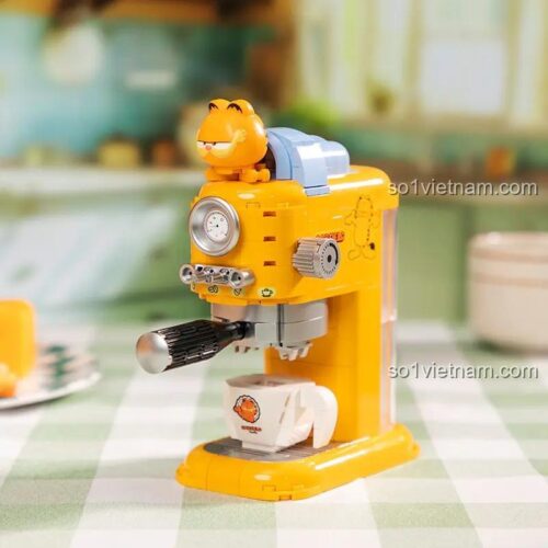 Bộ lắp ghép Pantasy 86812 Máy pha cà phê Garfield, Mô hình máy pha cà phê Garfield độc đáo, 300 mảnh, cho bé 6 tuổi