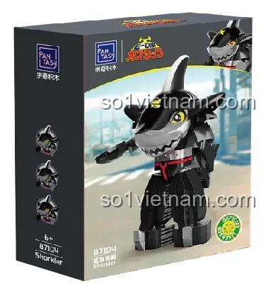 Hộp sản phẩm bộ lắp ghép Robot Sharkler Pantasy 87104, đồ chơi mô hình cá mập cho bé trai 6 tuổi