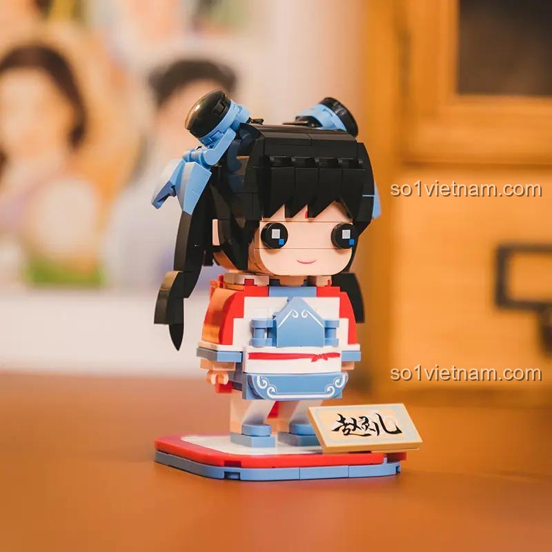 Ảnh review thực tế mô hình nhân vật Triệu Linh Nhi Pantasy 99110, đồ chơi mô hình Tiên Kiếm Kỳ Hiệp Truyện, chất lượng cao.