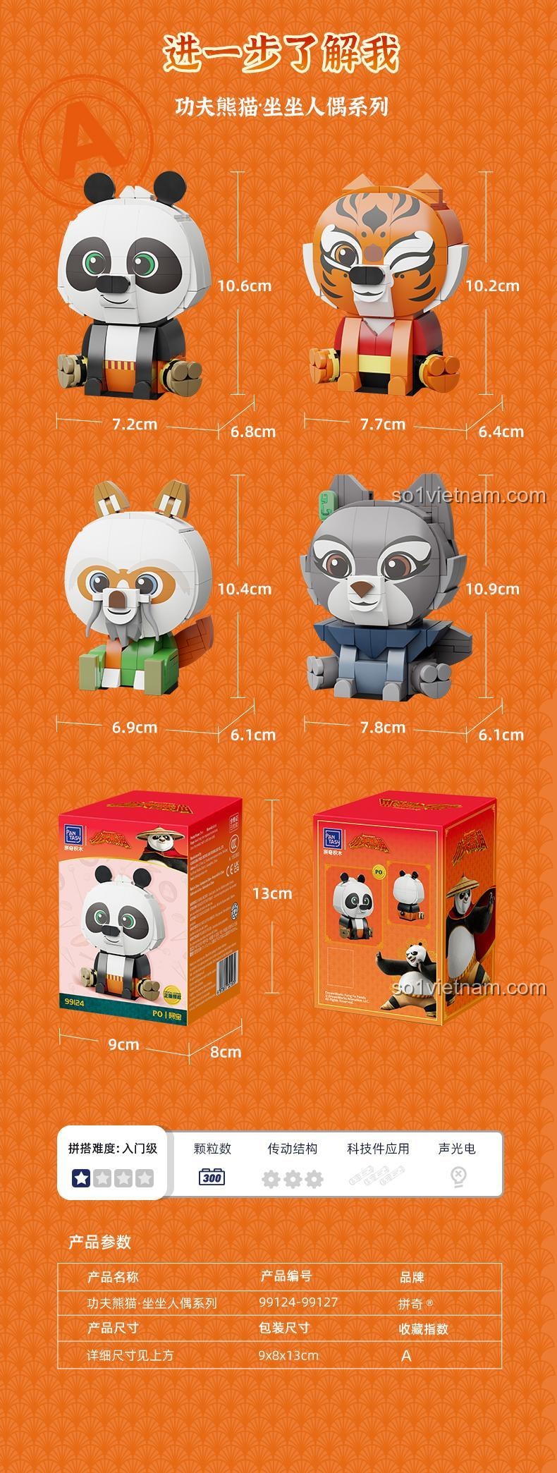 đồ chơi lắp ráp Nhân vật Giao Hổ 99125, ảnh thể hiện kích thước mô hình Giao Hổ, phù hợp bé gái 6 tuổi