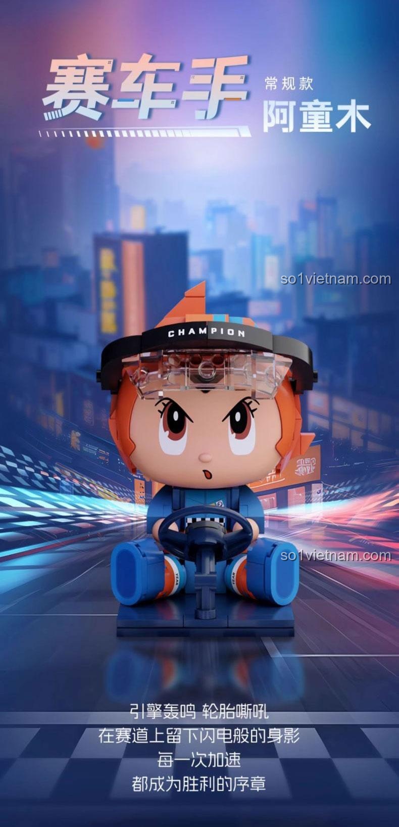 99128 Nhân Vật Astro Boy, mô hình tay đua Astro Boy, tốc độ kinh hoàng, cho bé trai 6 tuổi