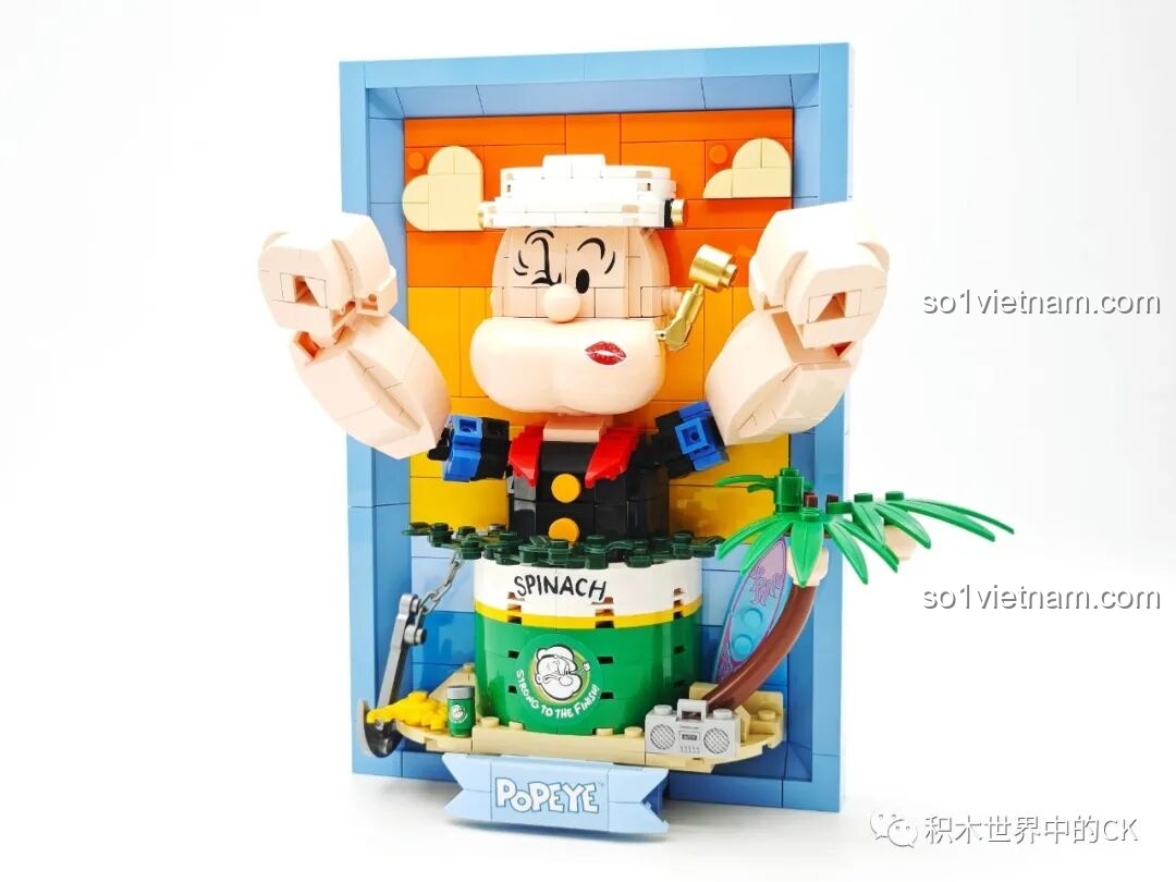 Mô hình Tranh Lắp Ráp 3D Thủy Thủ Popeye Pantasy 86403 đã hoàn thành, sẵn sàng trưng bày.